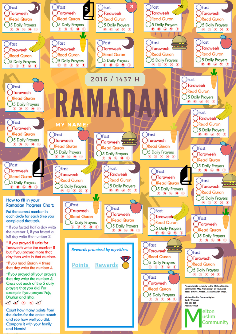 Ramadan Good Deeds Chart